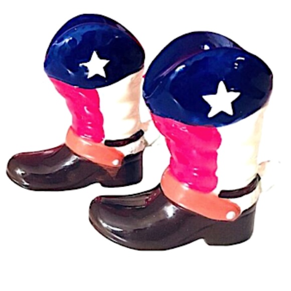 Other - Sorry it’s Sold - New Texas Salt & Pepper Shakers Cowboy Boots Flag